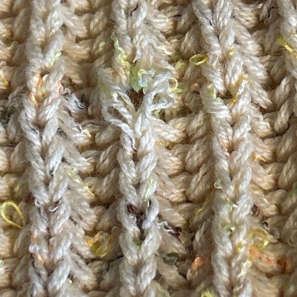 Free People Knitted Sweater Woman’s M Cream Speckled Colors Oversized - Picture 9 of 9